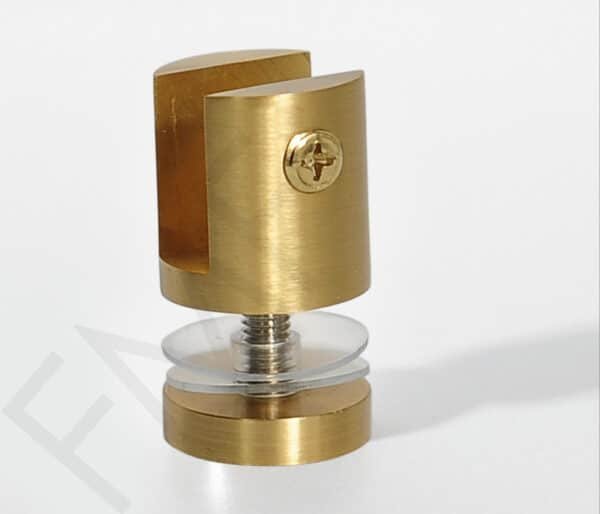 Glass Mount Shelf Clamp - Satin Brass