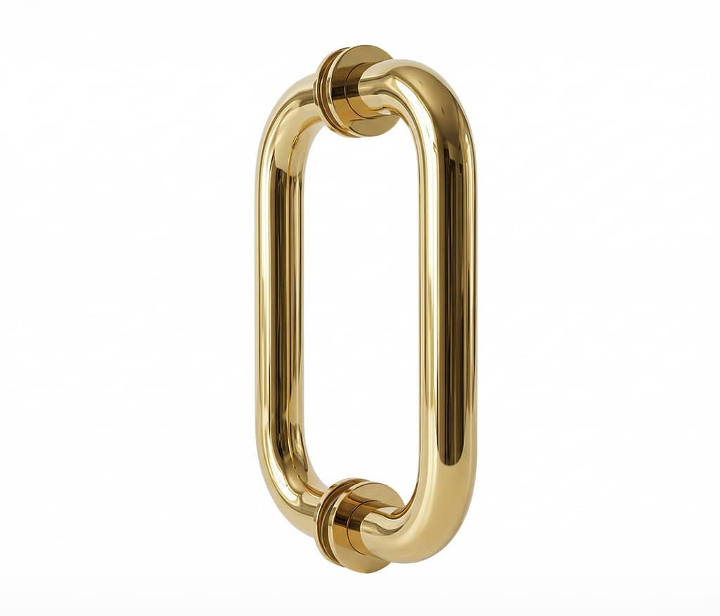 6″ Round Shower Door Handle - Polished Brass
