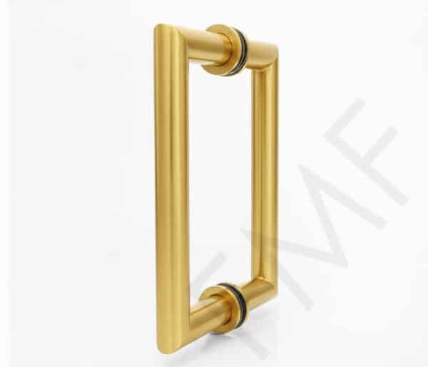 Mitered Series Pull Handle - Satin Brass, 6"