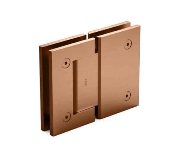 180° Glass-to-Glass Hinges - Brushed Rose Gold, Premium