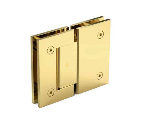 180° Glass-to-Glass Hinges - Polished Brass, Premium