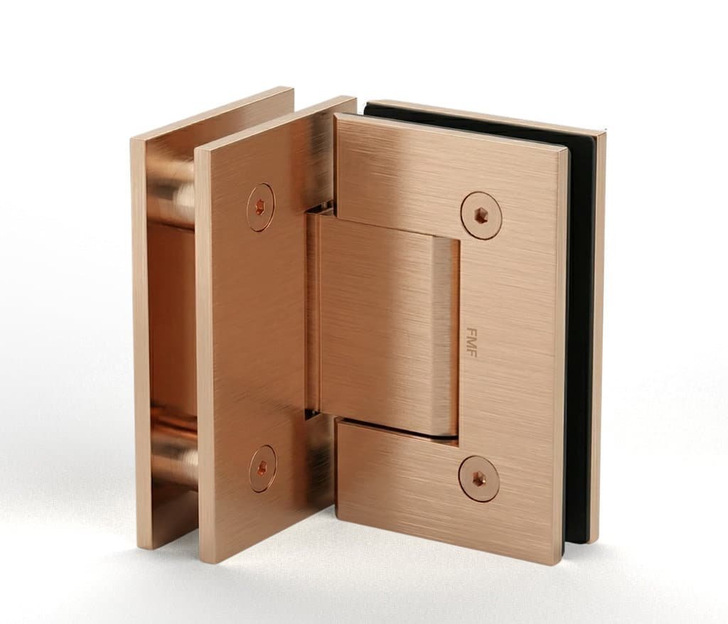 90° Glass-to-Glass Hinge - Brushed Rose Gold
