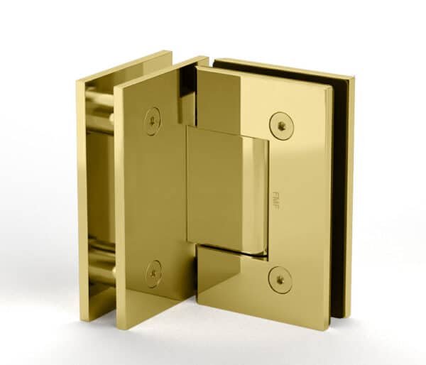 90° Standard Glass-to-Glass Hinge - Polished Brass