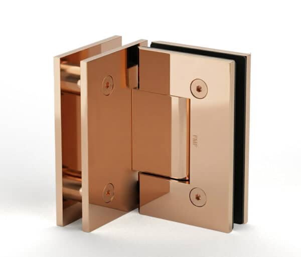 90° Standard Glass-to-Glass Hinge - Rose Gold