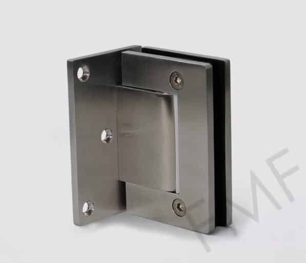 Hydraulic Offset Wall-Mount Glass Hinge 304SS Hold-Open - Sold in Pairs - Brushed Stainless