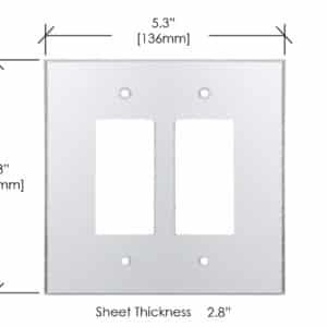 Acrylic Mirror Cover Plate for Double Flip Switch 136MM X 136MM