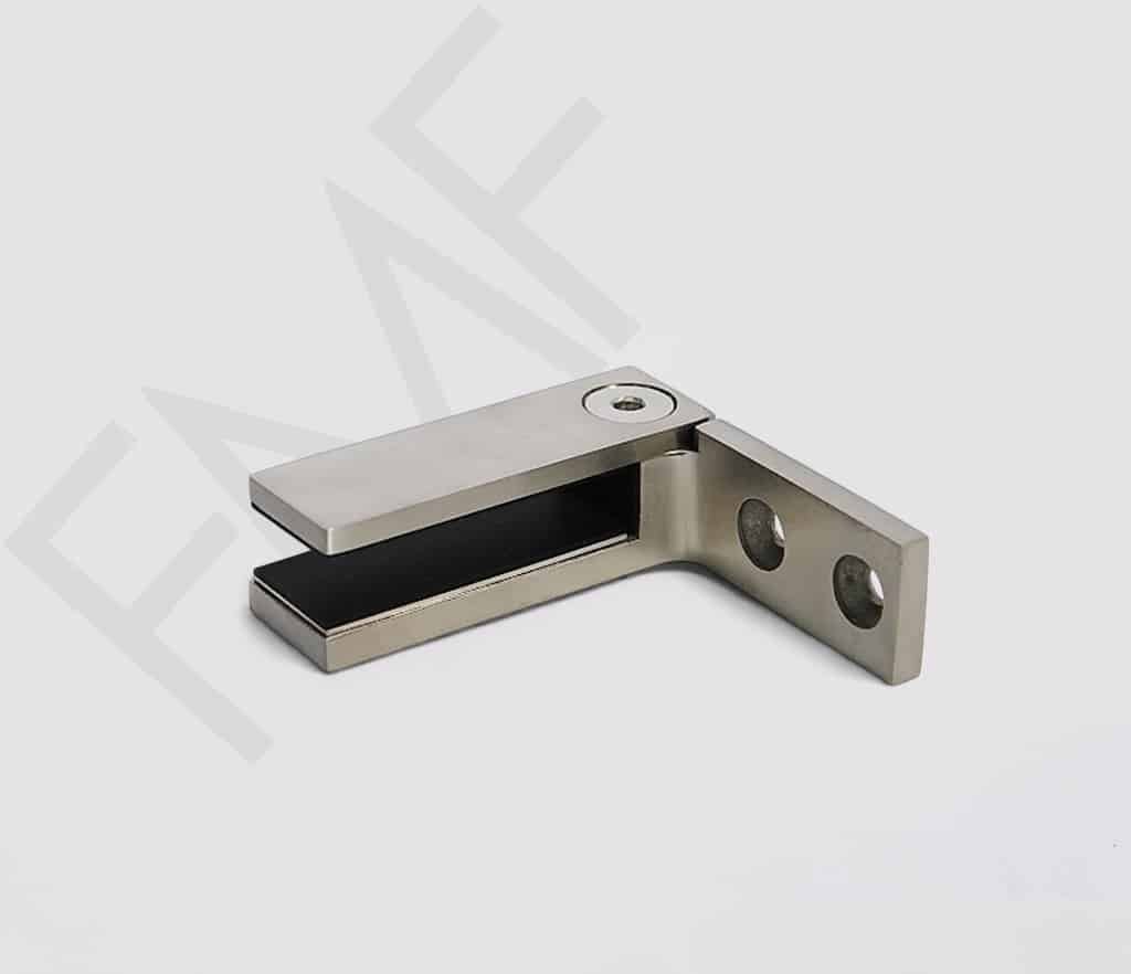 Square Slim 90° Downward Wall-Glass Clamp 316-SS-Brushed