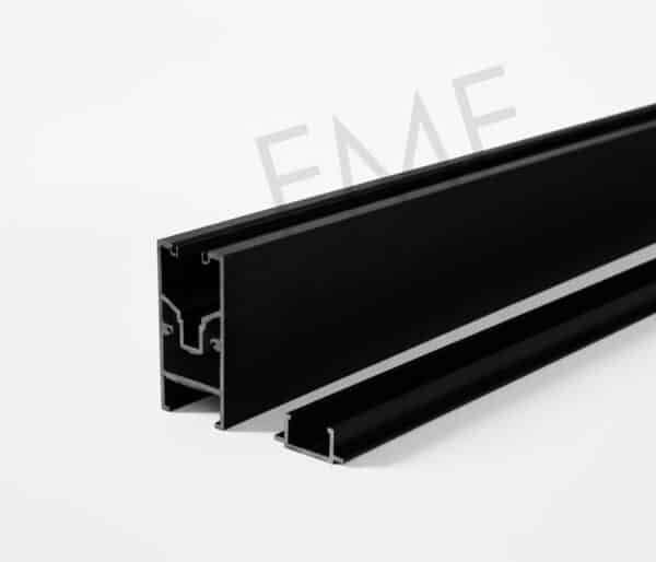 4" Sidelite Rail System 120" Length Applicable for 10mm & 12mm Tempered Glass Compatible with FMF Door Rail System - Matte Black, 36