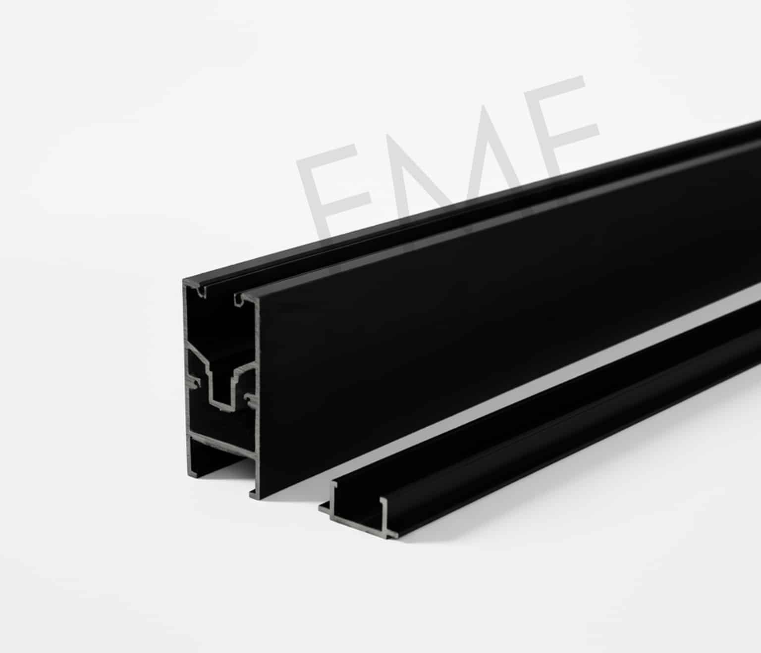 4" Sidelite Rail System 120" Length Applicable for 10mm & 12mm Tempered Glass Compatible with FMF Door Rail System