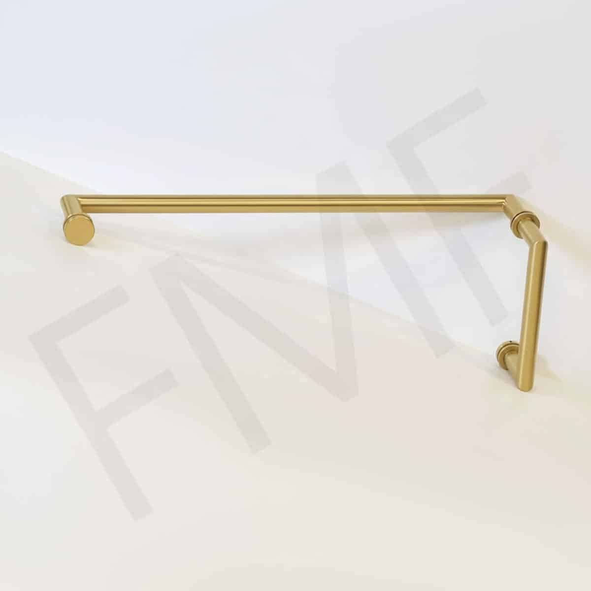 Mitered Series Towel Bar Combination - Satin Brass, 6x18