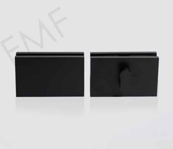 Washroom Glass Door Lock - Thumbturn - Matte Black, Glass-Glass