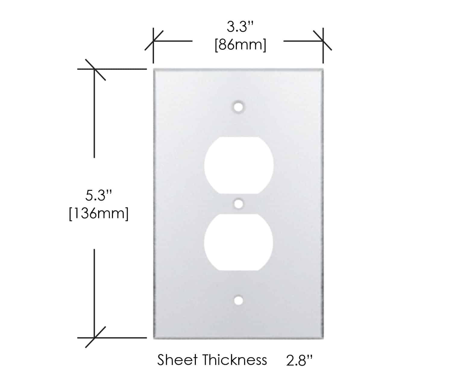 Duplex Acrylic Mirror Cover Plate