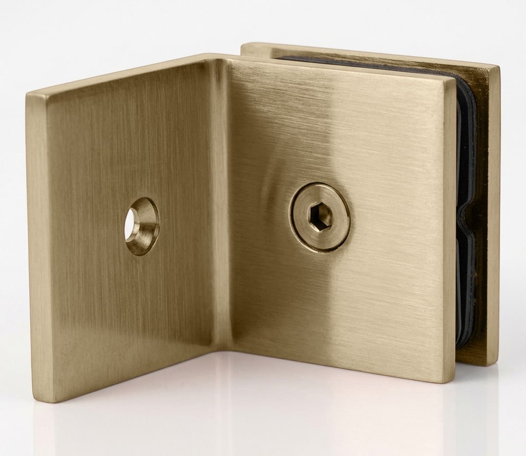 Offset Glass Clamp - Brushed Bronze