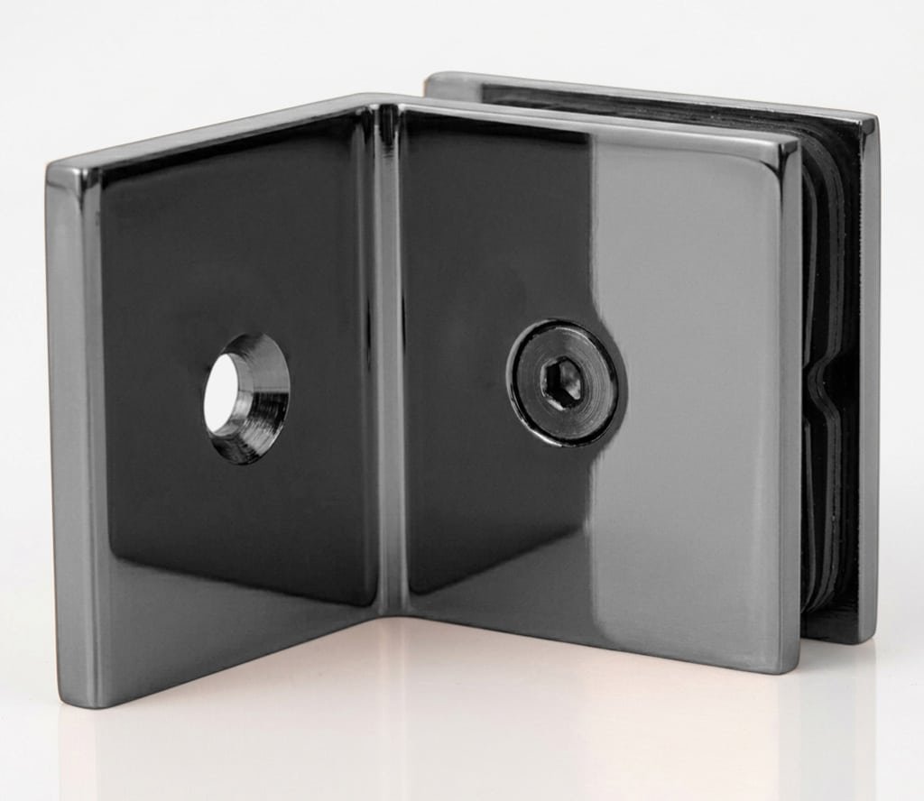 Offset Glass Clamp – Gun Metal