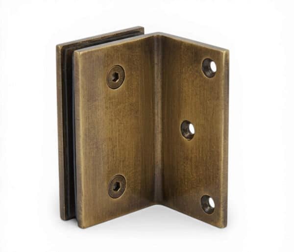 Heavy-Duty Offset Glass Clamp - Antique Brass