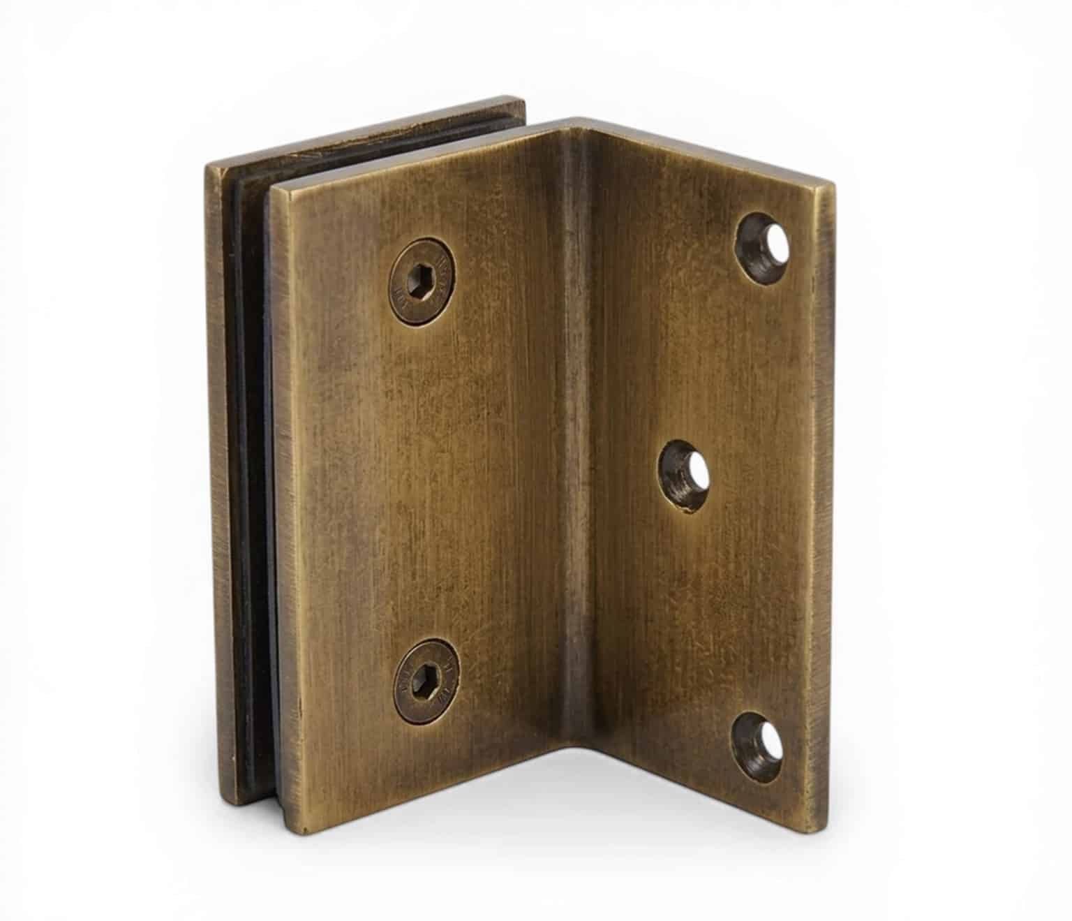 Heavy-Duty Offset Glass Clamp – Antique Brass