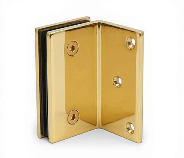 Heavy-Duty Offset Glass Clamp - Polished Brass