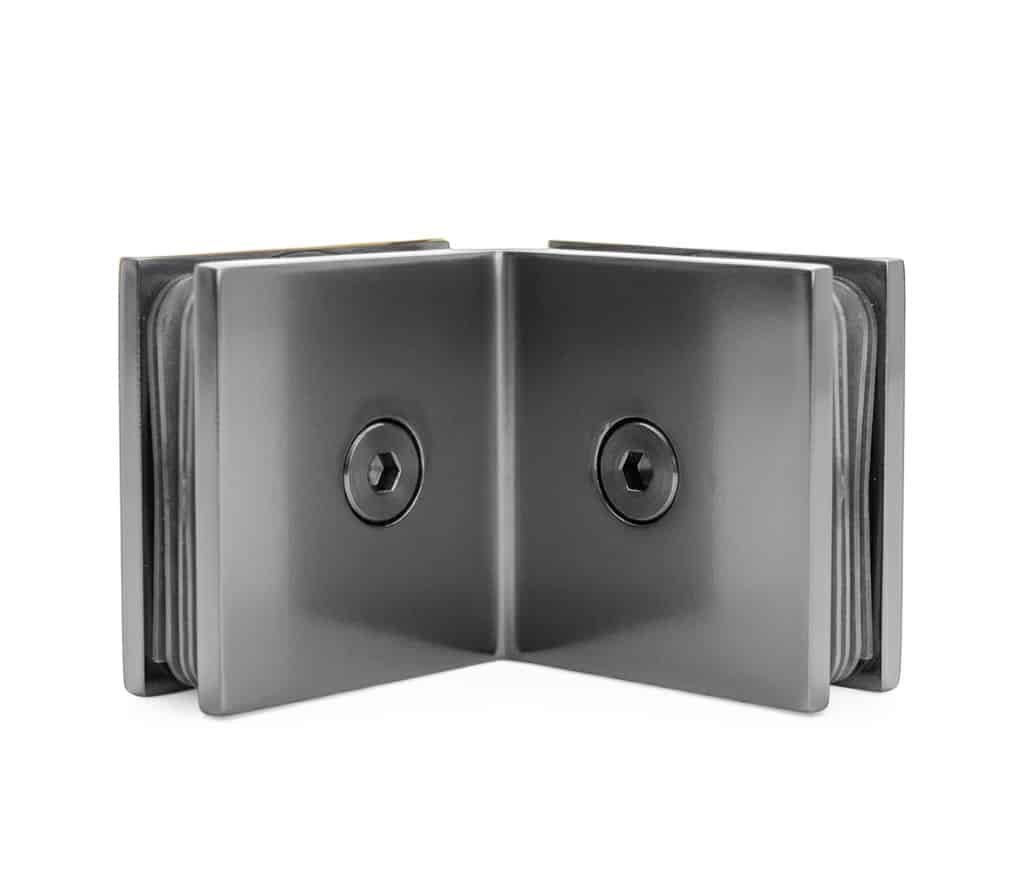 90° Glass-to-Glass Clamp – Gun Metal