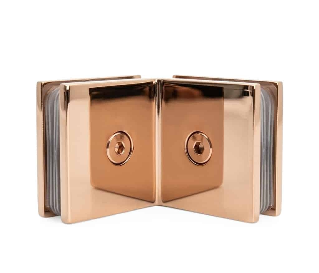 90° Glass-to-Glass Clamp – Rose Gold