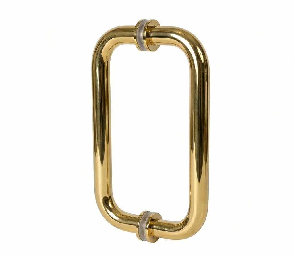 Round Series Pull Handle - Polished Brass, 8"