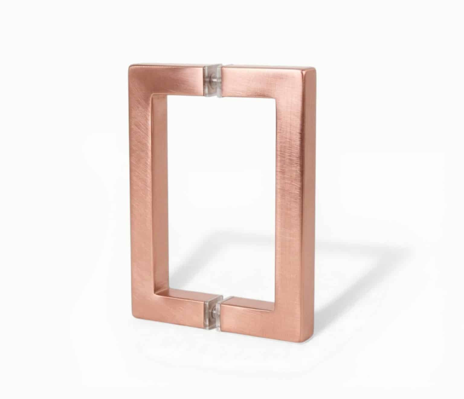 6″ SQ Shower Door Handle - Brushed Rose Gold