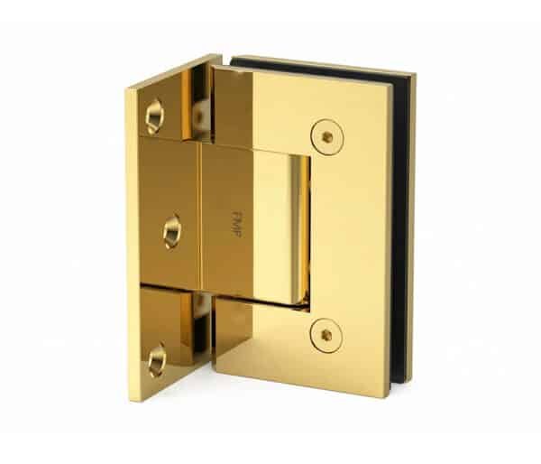 Offset Wall Mount Hinge - Polished Brass