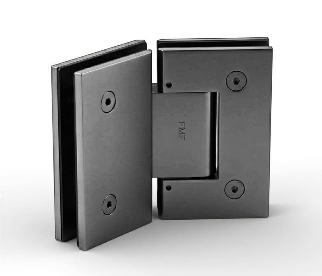 135° Adjustable Glass-to-Glass Hinge – Gun Metal