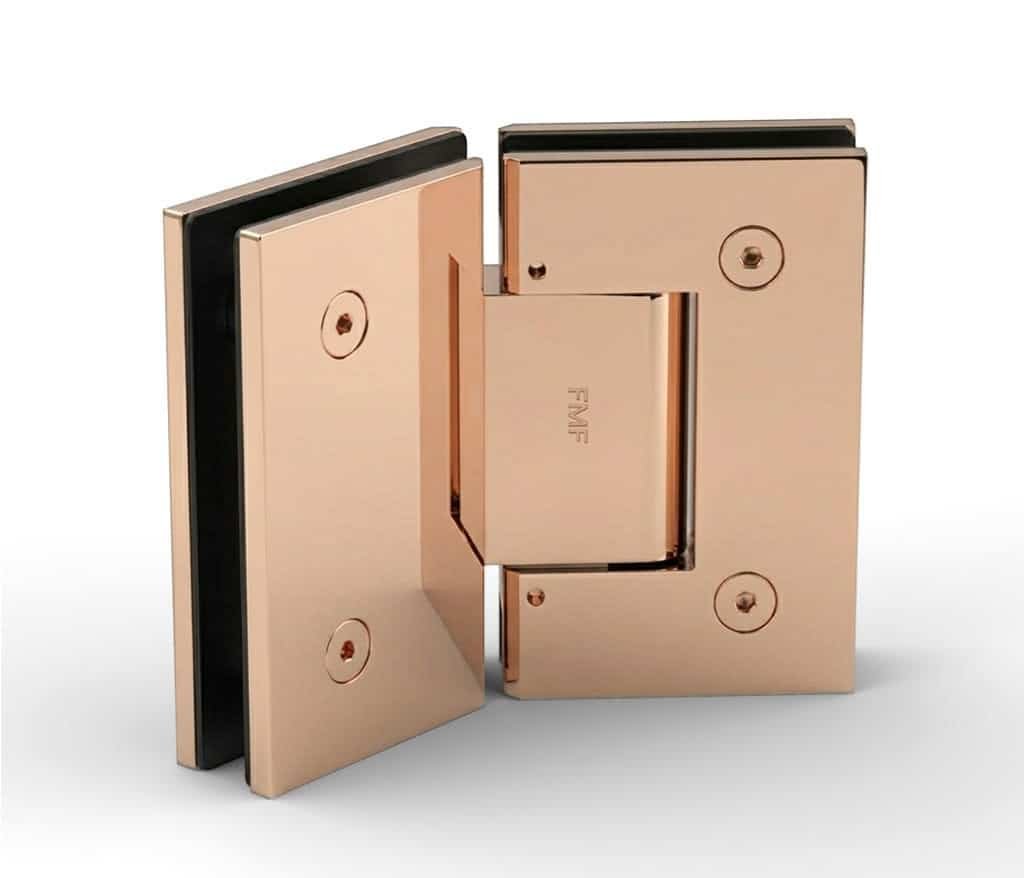 135° Adjustable Glass-to-Glass Hinge – Rose Gold