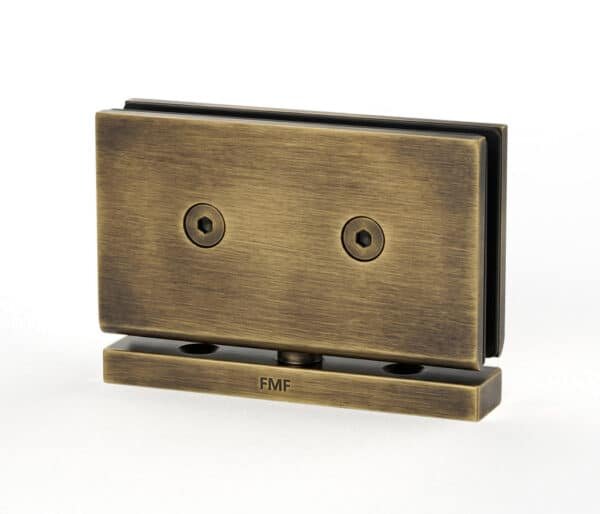 360° Square Pivot Shower Door Hinge - Antique Brass