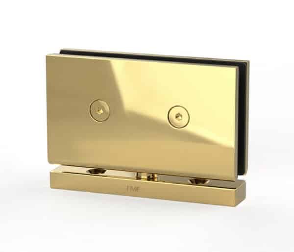 360° Square Pivot Shower Door Hinge - Polished Brass