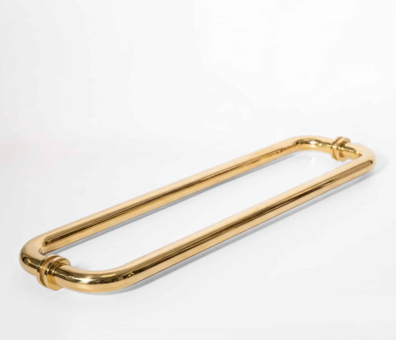 18″ Round Double-Sided Towel Bar - Polished Brass
