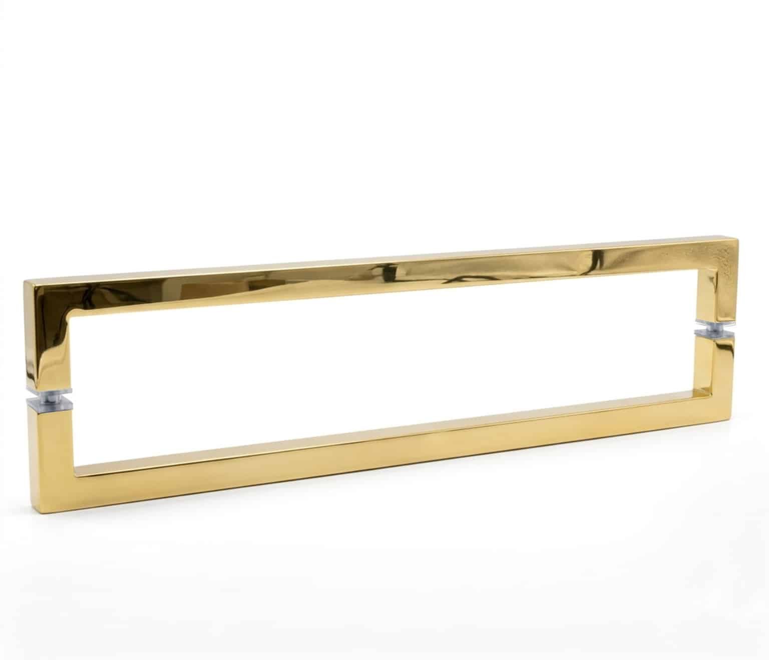 18″ Square Double-Sided Towel Bar – Polished Brass