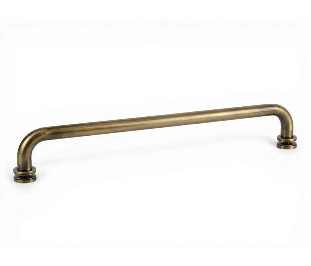  18″ Round Single-Sided Towel Bar – Antique Brass