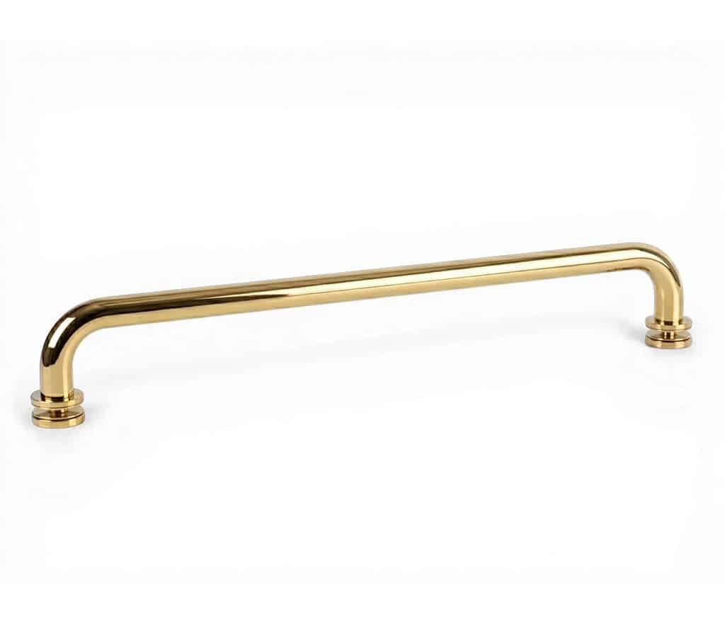 18″ Round Single-Sided Towel Bar – Polished Brass
